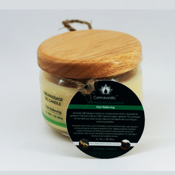 Cannavedic Massage Oil Candle: Pain Relieving
