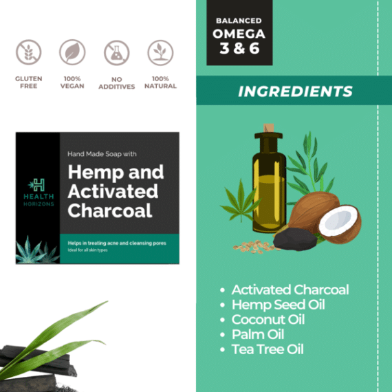 Health Horizons Charcoal and Hemp Soap