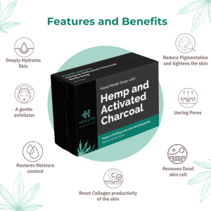 Health Horizons Charcoal and Hemp Soap - Pack of 3 - 100gms Each