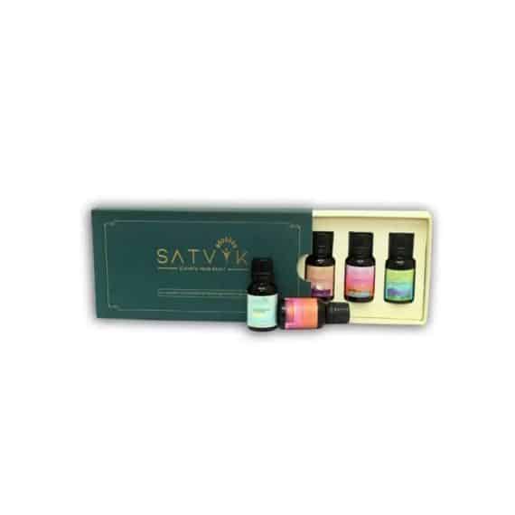 Satvik Gift Box with 5 Organic Hemp Seed Face and Body Oils, 75 ml