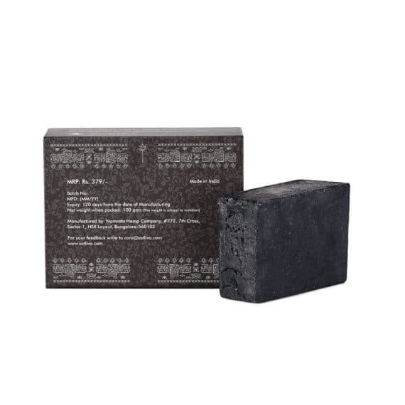 Satliva Hemp with Shea Butter and Activated Charcoal Body Soap Bar – Reduces Acne, Blackheads & Removes Dead Cells