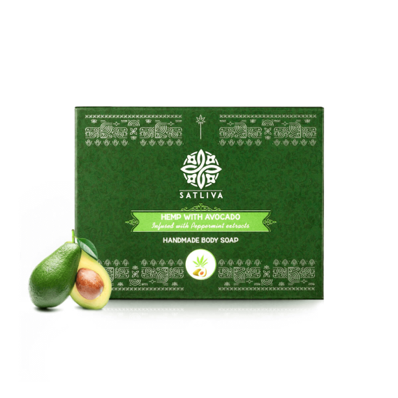 Satliva Hemp With Avocado Body Soap Bar - Hydrates & Locks Moisture