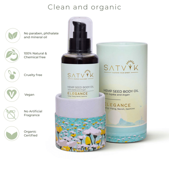 Satvik ELEGENCE- Hemp Seed Face and Body Oil (100ml)