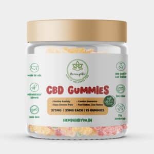 HEMP&U Vegan CBD Gummies – Mixed Fruit Flavor, 375mg, 15 Gummies