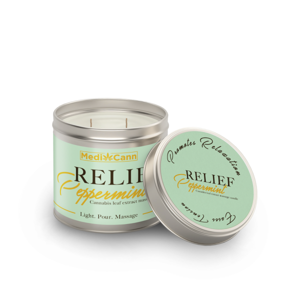 MediCann Relief Body Massage Candle: Cannabis and Peppermint