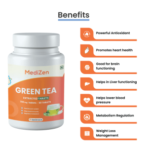 MediZen Green Tea Extract 700mg | 90% Total Polyphenols | High-Potency Antioxidant Support | Specialized for Cancer Care | 60 Tablets