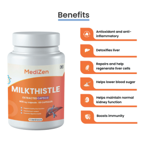 MediZen Milk Thistle 600mg | 80% Total Flavonoids | Enhanced Liver Health & Cancer Support | Specialized for Cancer Care | 60 Capsules