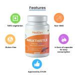 MediZen Milk Thistle 600mg | 80% Total Flavonoids | Enhanced Liver Health & Cancer Support | Specialized for Cancer Care | 60 Capsules