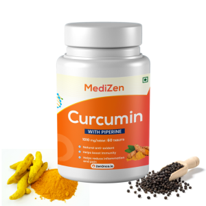 MediZen Curcumin 1010mg with Piperine | 95% Curcuminoids | Inflammation Relief & Immunity Booster | Specialized for Cancer Care | 60 Tablets