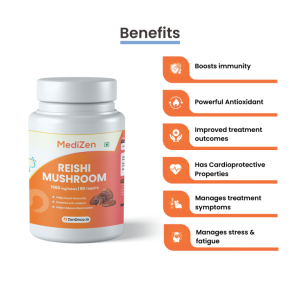 MediZen Reishi Mushroom 1000mg | Premium Ganoderma Lucidum | Enhances Recovery & Immune Support | Specialized for Cancer Care | 90 Tablets