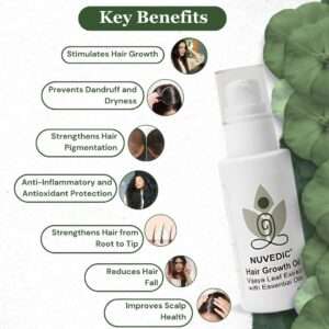 Nuvedic Hair Growth Oil - Ayurvedic Scalp & Hair Nourishment | Promotes Growth & Reduces Hair Fall