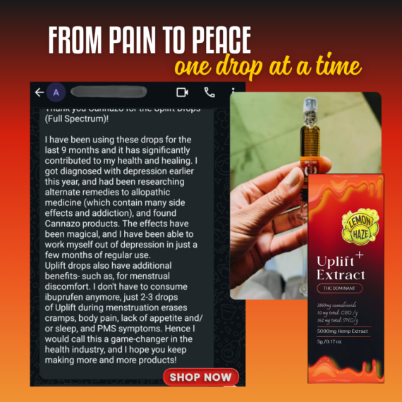 Cannazo India Uplift Plus Drops Extract Pen with Terpenes