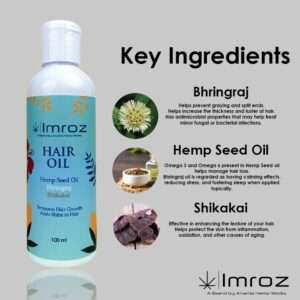 Imroz Hair Oil with Bhringraj, Hemp Seed Oil & Shikakai