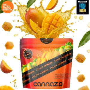 Cannazo India Uplift Gummies (Full spectrum + Terpenes – 500mg) - 10 Gummies (OG Kush Mango)