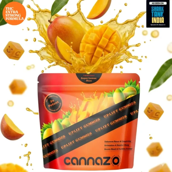 Cannazo India Uplift Gummies (Full spectrum + Terpenes – 500mg) - 10 Gummies (OG Kush Mango)